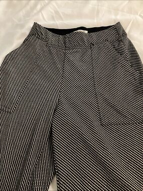 Max Studio Black & White Micro-Stripe Boot-Cut Pants